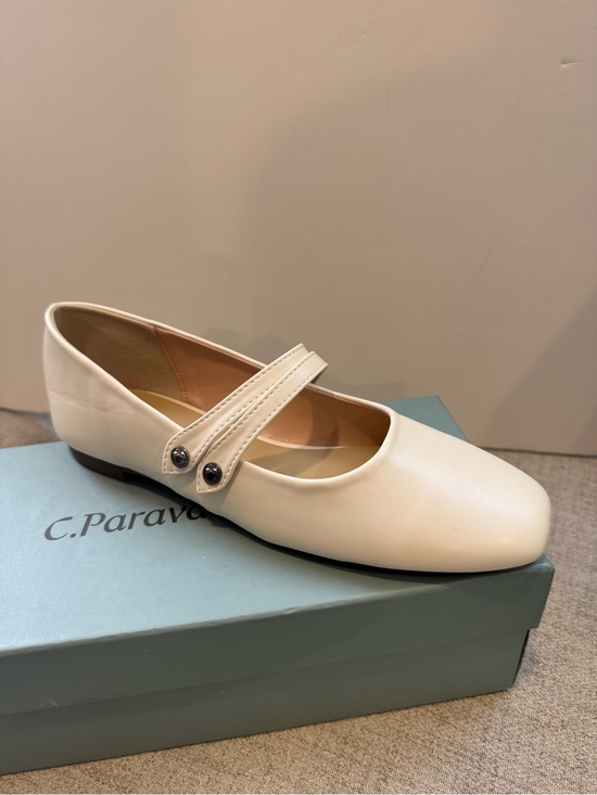 C.Paravano Shoes - Cream Mary Jane Flat Shoes